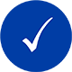 Icon checkmark on blue circle