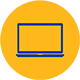 Icon laptop on yellow circle