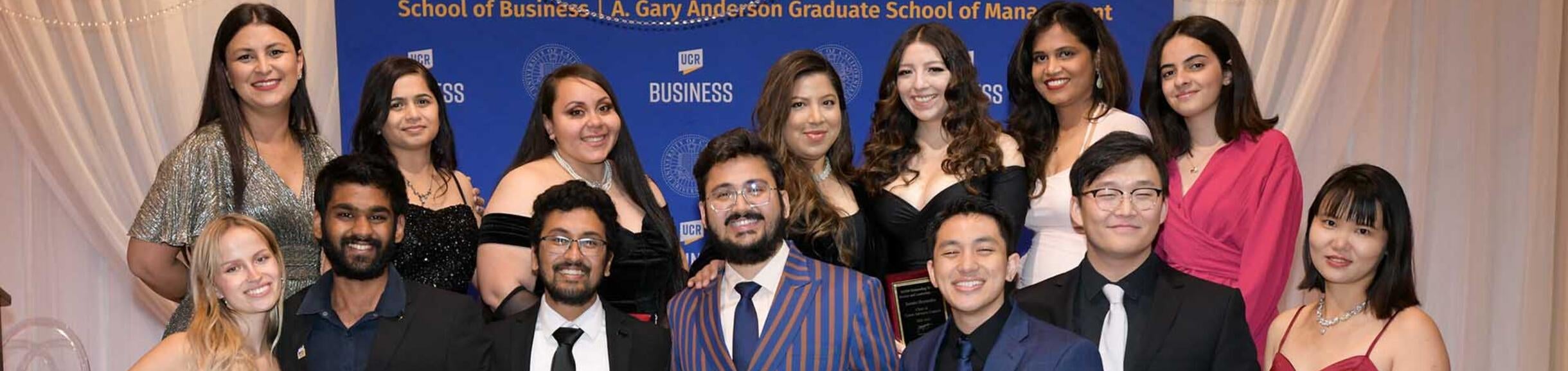 Graduate students at a UCR School of Business event